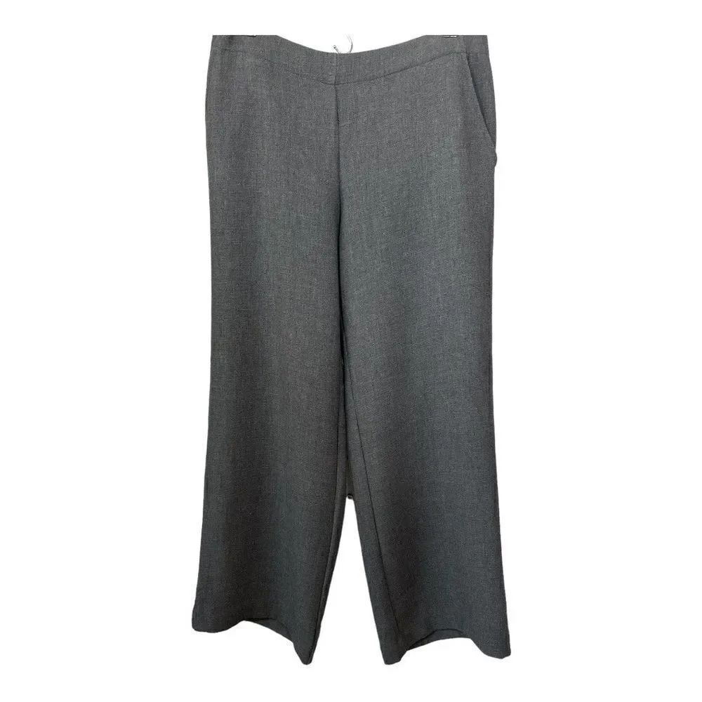 PURE JILL/J.JILL Women’s Petite Pull On Wide Leg High Rise Pants Gray Size Small